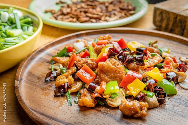 Obraz Stir fried Chicken with cashew nuts