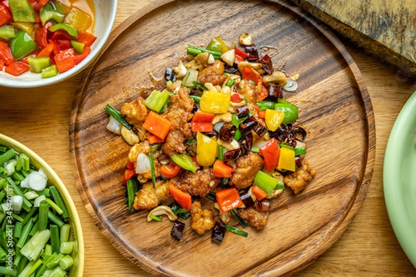 Obraz Stir fried Chicken with cashew nuts