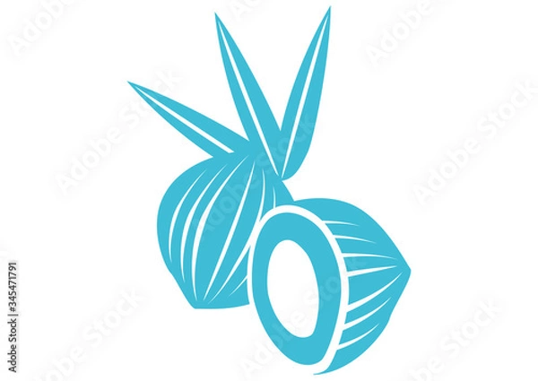 Obraz トロピカルフルーツ　ココナッツ　シルエット