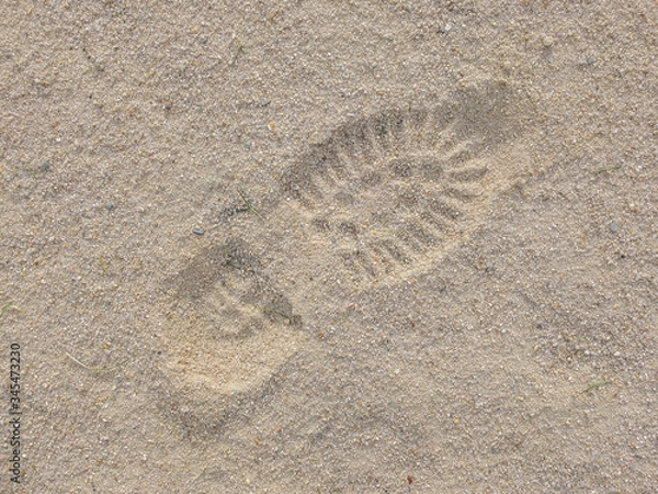 Obraz Footprint shoe on beach 