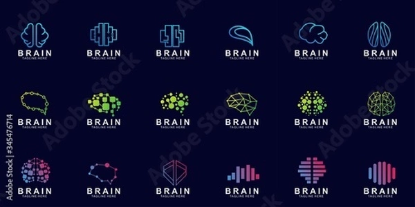 Obraz Set of Brain logo creative design