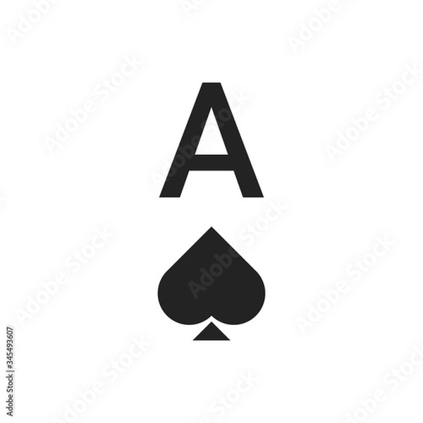 Fototapeta Ace of spades vector illustration isolated on white background EPS10