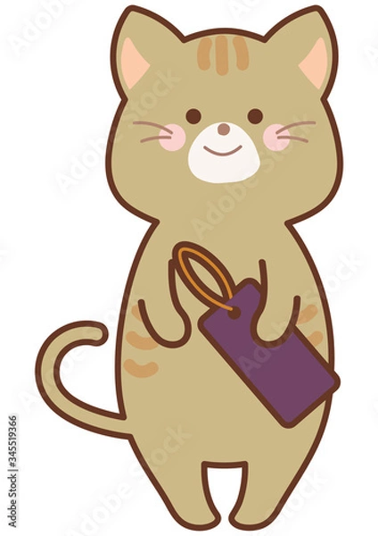 Fototapeta 七夕の短冊と猫