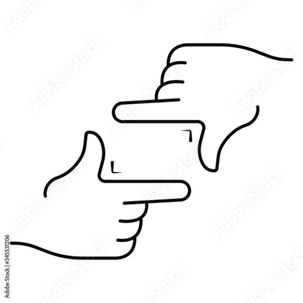 Obraz hands photo frame icon vector