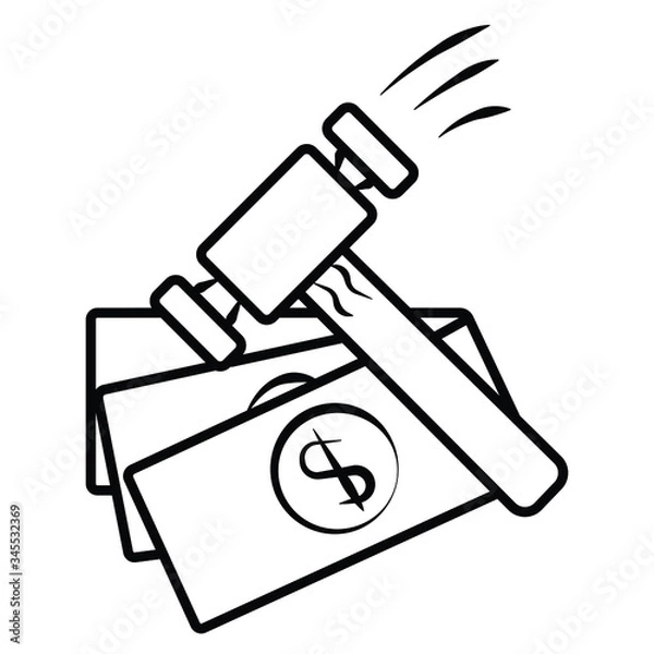 Obraz Penalty icon, Thin line vector icon