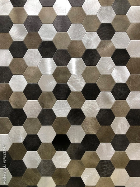 Fototapeta background, texture tile wall bronze-colored, multi-colored, mosaic