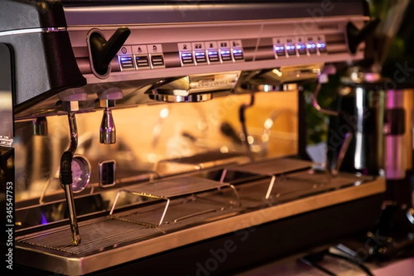 Fototapeta empty coffee auto machine in cafe .