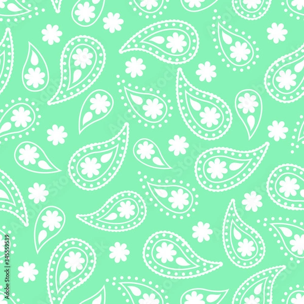Obraz Seamless paisley pattern on blue background