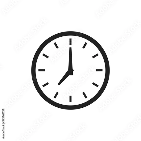Fototapeta Time clock isolated icon for wab design. Vector illustration