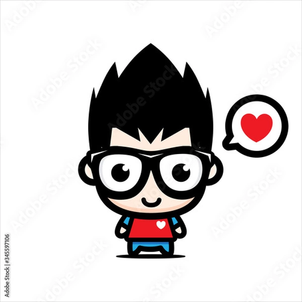 Obraz vector design mascot geek game