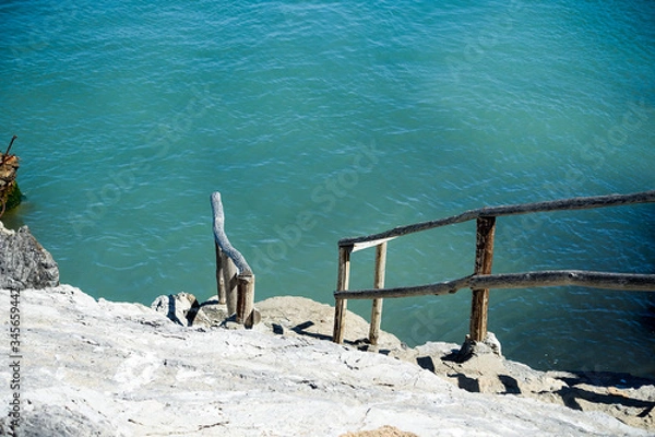 Obraz Steps into the water