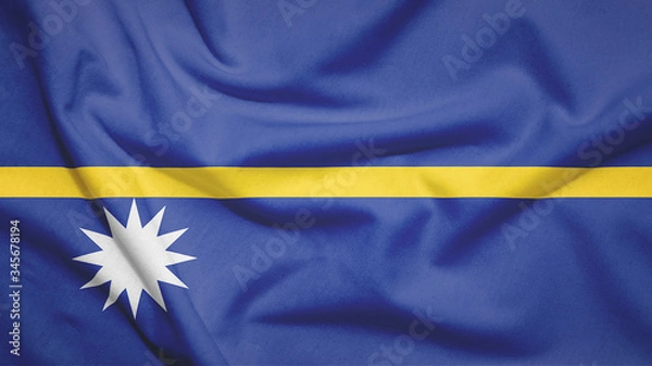 Fototapeta Nauru flag with fabric texture