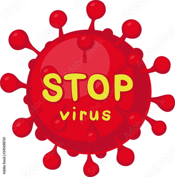 Fototapeta Stop Virus  - Vector Illustration - Covid 19