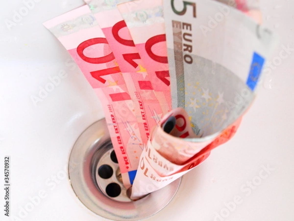 Obraz Euro im Abfluss