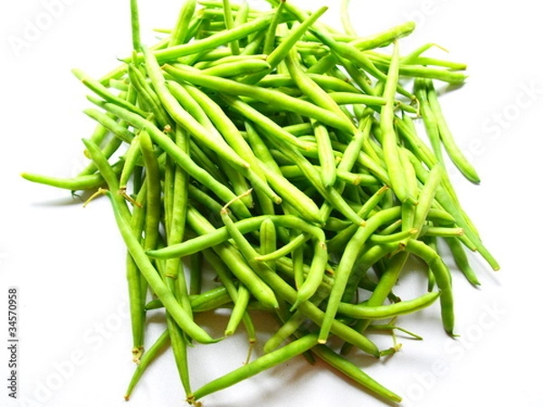 Fototapeta frische grüne Bohnen