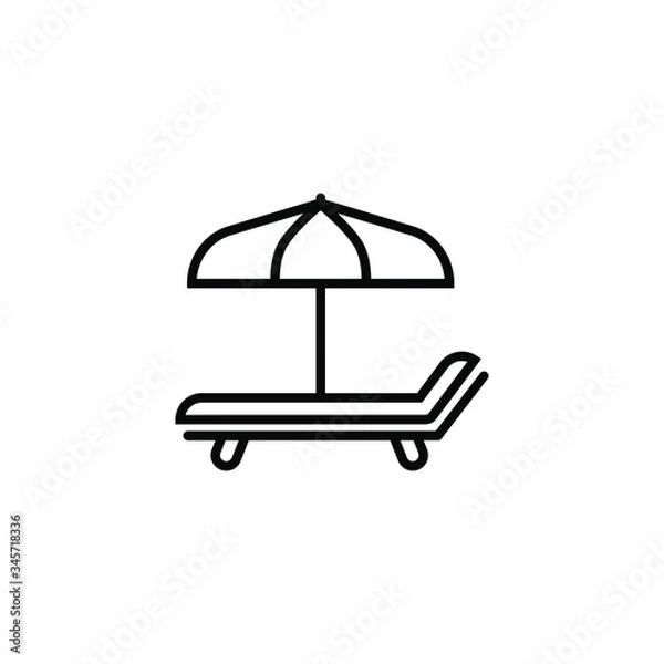 Fototapeta Sunbed icon design isolated on white background. Vector illustration