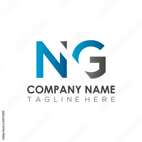 Obraz Initial Letter NG Logo Design Vector Template. Creative Abstract NG Letter Logo Design