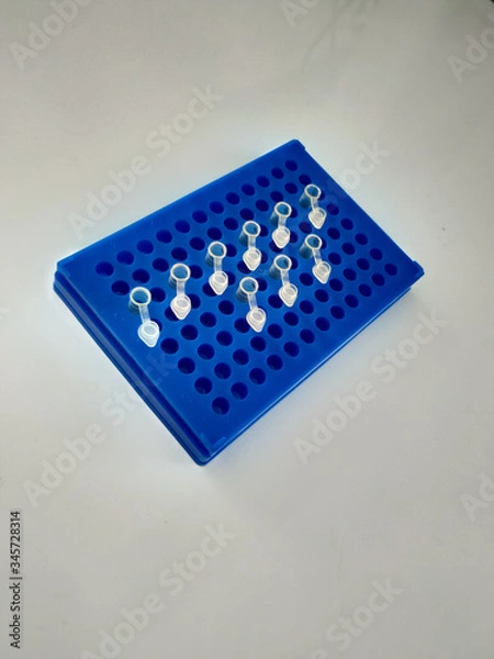 Obraz Laboratory test tubes. Small test tubes for PCR.
