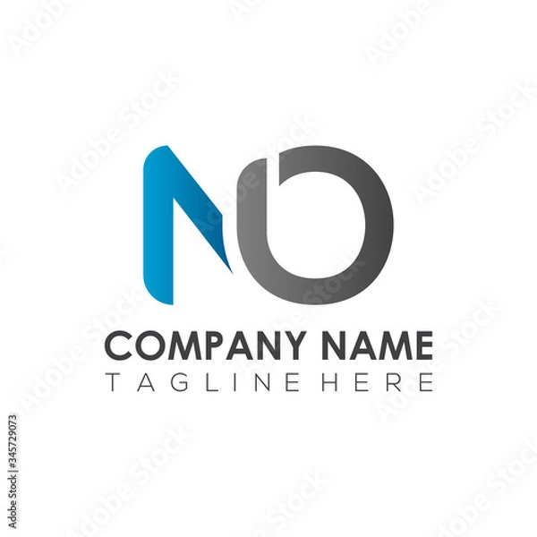 Fototapeta Initial Letter NO Logo Design Vector Template. Creative Abstract NO Letter Logo Design