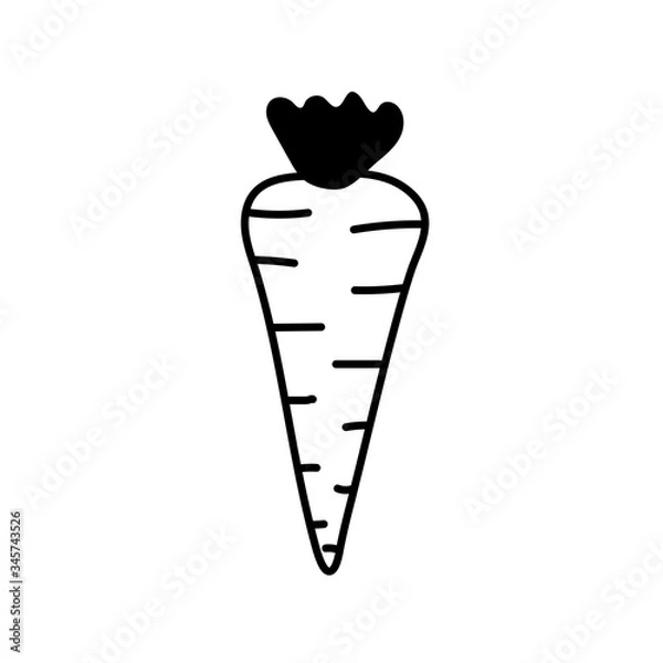 Fototapeta Carrot silhouette style icon vector design