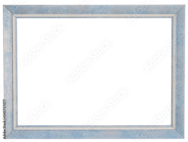 Fototapeta Blue photo frame. Isolated object