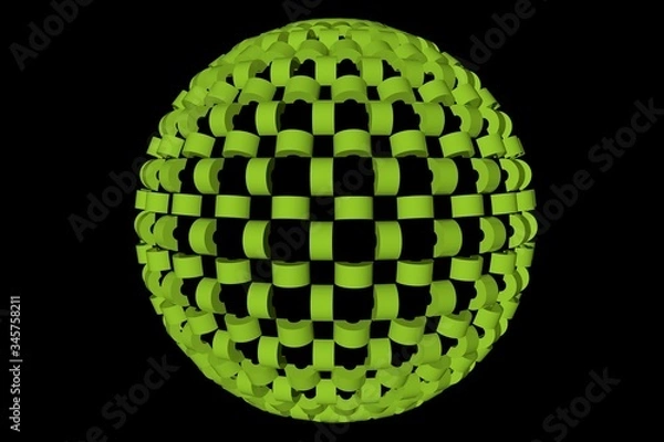 Obraz 3d render abstract green sphere