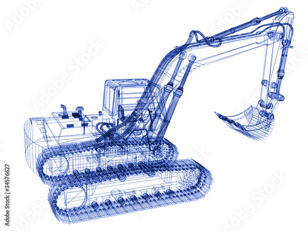 Obraz 3d model excavator