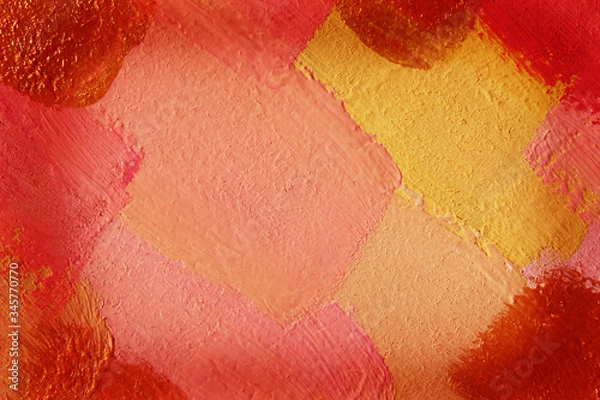 Fototapeta Wall texture grunge background with a lot of copy space. Colorful abstract painted background. Pink painted wall texture.