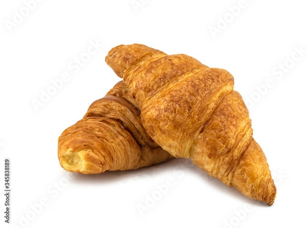 Obraz Plain croissant on white background