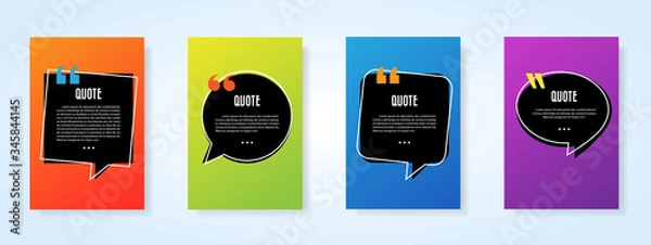 Fototapeta Quote speech bubble blank templates set.