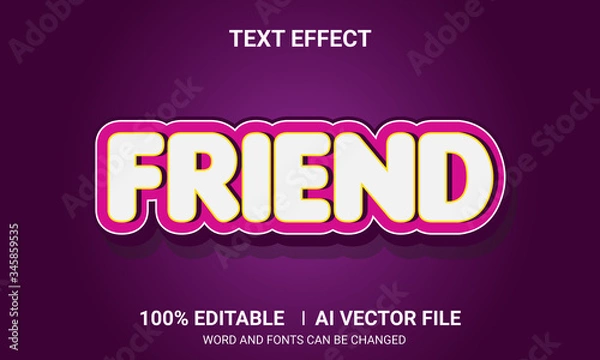 Obraz Editable text effects-Friend text effects