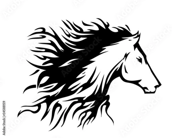 Fototapeta Horse symbol fire (vector)