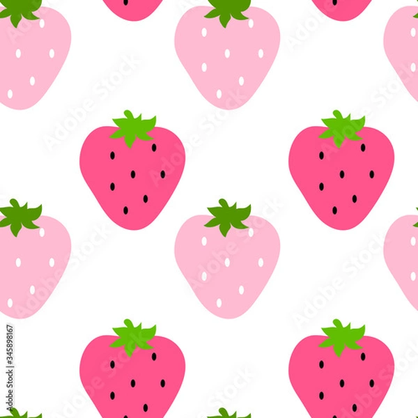 Fototapeta Strawberry fruit pattern with seamless background.Can be used for wallpaper,fabric, web page background, surface textures.