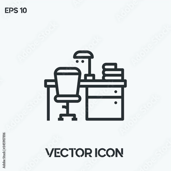Fototapeta Workplace vector icon illustration. Ui/Ux. Premium quality.