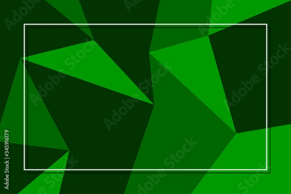 Obraz Vector green square line image, dark green vector with small white borders and shadows of white lines in the background
