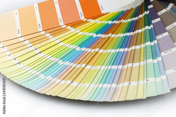 Fototapeta Color swatches book. Rainbow sample colors catalog. Isolated on white background. Color guide for design