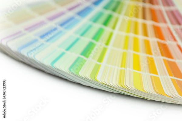 Fototapeta Color swatches book. Rainbow sample colors catalog. Isolated on white background. Color guide for design