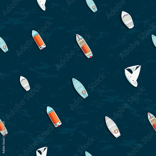 Obraz Boats on blue pattern