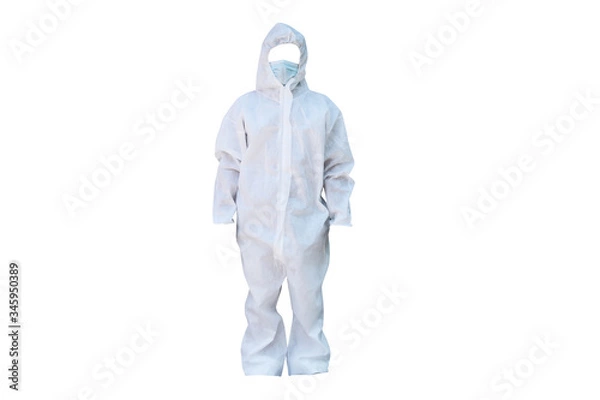 Obraz white PPE uniform  on whie background isolated