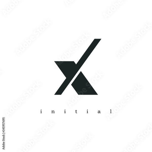 Obraz X logo design,in black color style.