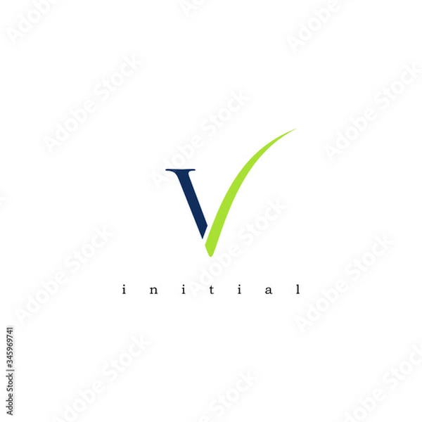 Obraz Letter V logo, in line style design.
