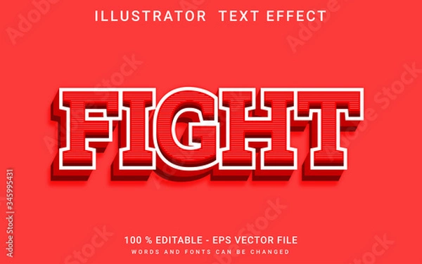 Fototapeta text effect editable fight premium vector