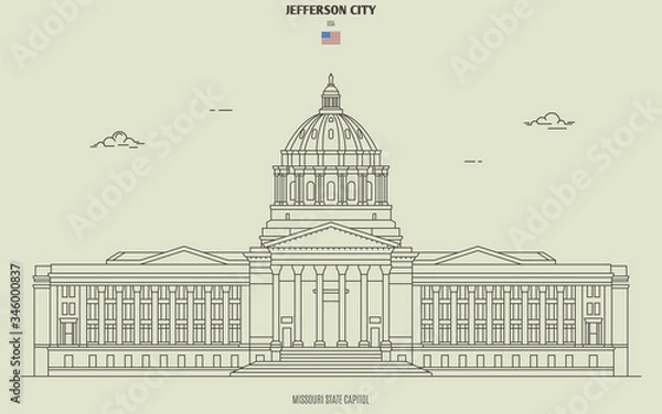 Obraz Missouri State capitol in Jefferson City, USA. Landmark icon