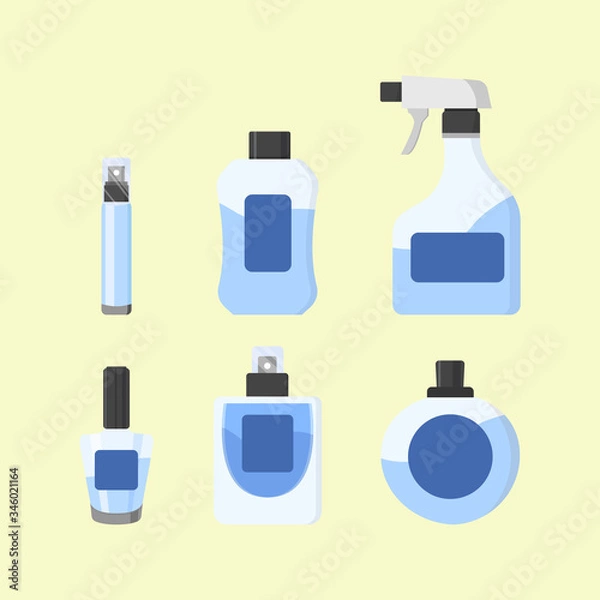 Obraz set product bottle collection vector