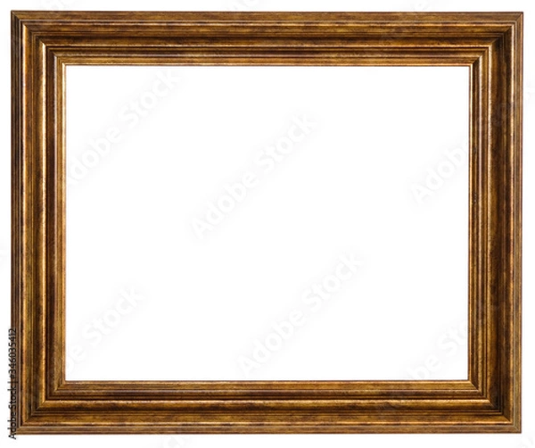 Fototapeta Bronze frame. Isolated object on a white background.