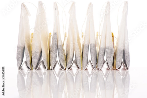 Obraz Teabags inflection with white background