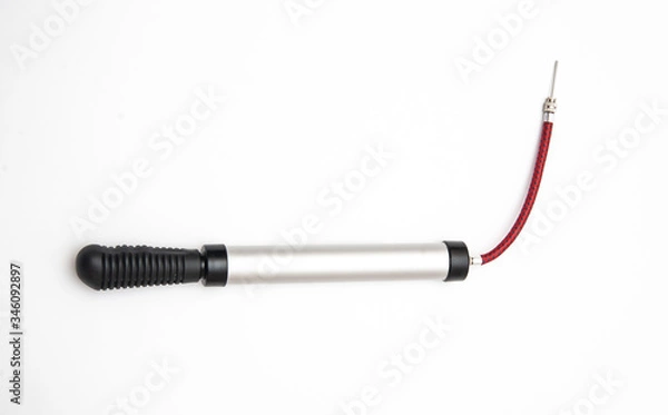 Obraz Bicycle pump on white background