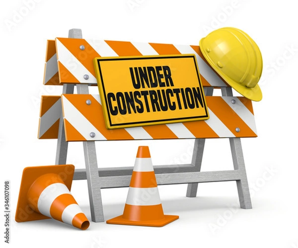 Obraz 3d illustration website under construction