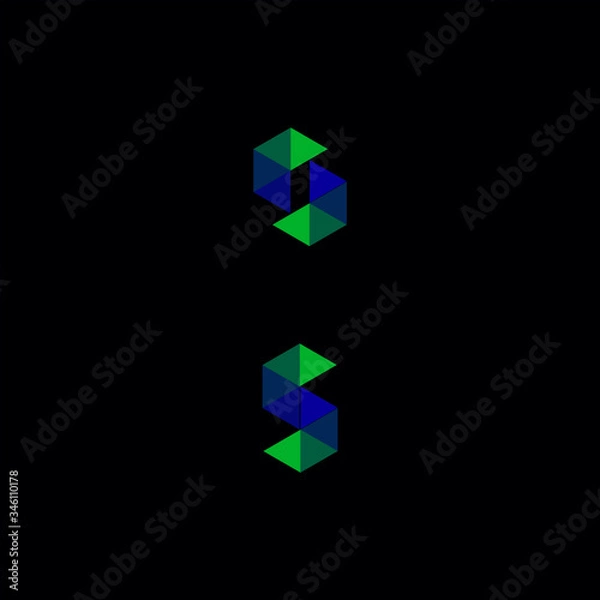 Fototapeta initial S letter logo geometric design