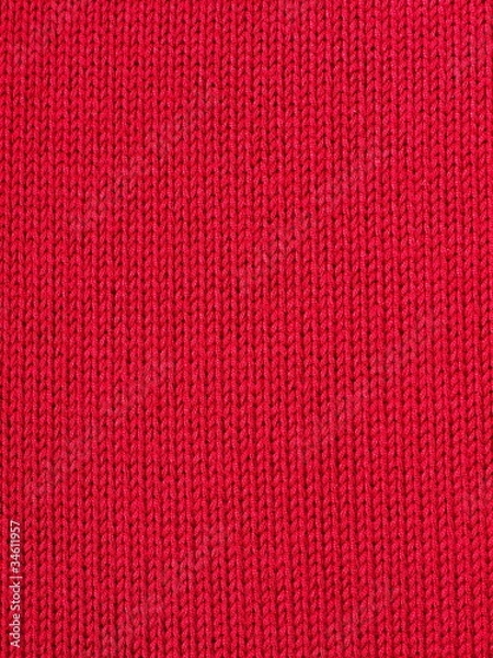 Obraz Red knitted woolen fabric